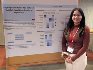 Suhavi presenting preliminary exploratory factor analysis (!!) for her honours thesis on imagining possible selves.